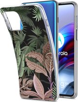 iMoshion Design voor de Motorola Moto G100 hoesje - Jungle - Groen / Roze