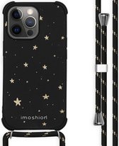 iMoshion Design hoesje met koord voor de iPhone 13 Pro Max - Sterren - Goud