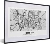 Fotolijst incl. Poster - Stadskaart - Breda - Nederland - 40x30 cm - Posterlijst - Plattegrond