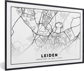 Fotolijst incl. Poster - Kaart - Leiden - Nederland - 30x20 cm - Posterlijst