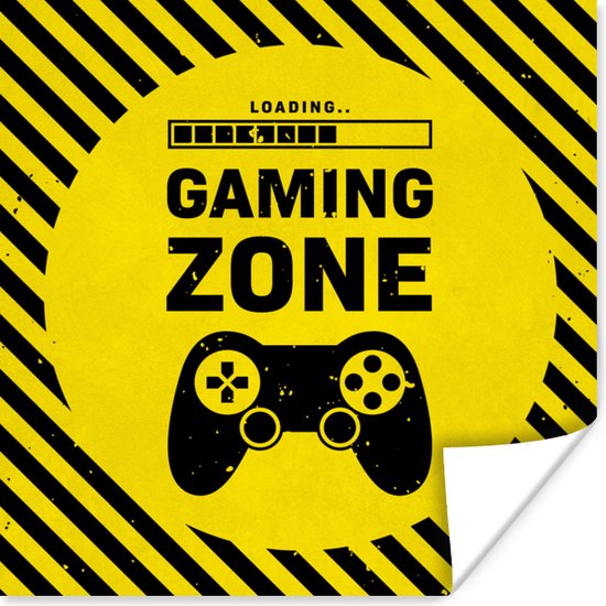Game Poster - Gaming - Quotes - Controller - Gaming zone - Game - 50x50 cm - Game room decoratie