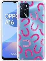Oppo A16 / A16s Hoesje Pink Horseshoes - Designed by Cazy