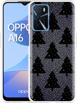 Oppo A16 / A16s Hoesje Snowy Christmas Trees - Designed by Cazy