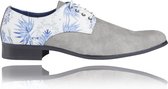 Delft Blue - Maat 43 - Lureaux - Kleurrijke Schoenen Voor Heren - Veterschoenen Met Print