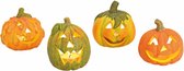 Set van 4 pompoen waxinelichtjeshouders voor Halloween van keramiek