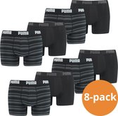 Puma Boxershorts Heren Stripe Black - 8-pack Zwarte Puma Boxershorts - Maat XL