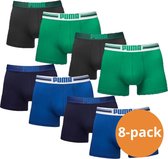 Puma Boxershorts Heren Placed Logo Green / Blue / Black - 8-pack Puma Boxershorts - Maat L