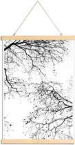 JUNIQE - Posterhanger Black Branches 2 -30x45 /Wit & Zwart