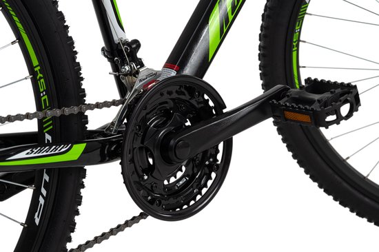 Ks Cycling Bicycle VTT semi rigide 26 pouces Sharp noir vert bol
