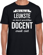 Dit is hoe de leukste en meest geweldige docent eruit ziet cadeau t-shirt - zwart voor heren - beroepen shirt M