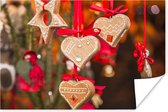 La décoration coeur suspendu sur le marché de Trent lors de l'affiche de Noël 60x40 cm - Tirage photo sur Poster (décoration murale salon / chambre)