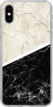 Geschikt voor iPhone Xs hoesje - Marmer print - Patronen - Luxe - Siliconen Telefoonhoesje