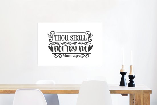 Affiche Fête des Mères Tu shall m'essaieras pas sur fond blanc 90x60 cm