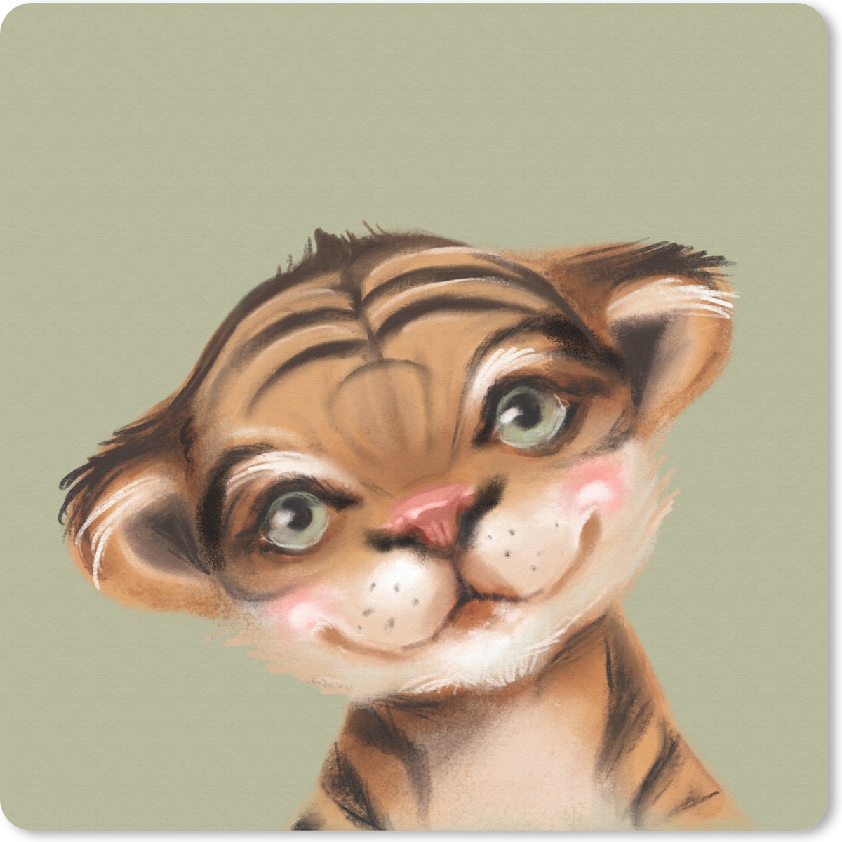 Muismat 30x30 cm - Mousepad Tijger - Groen - Jungle - Muismatten
