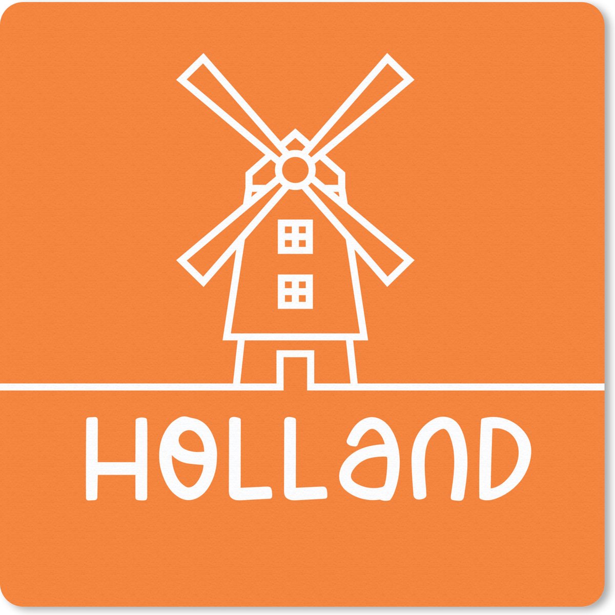 Muismat 30x30 cm - Mousepad Holland - Molen - Oranje - Muismatten