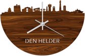 Skyline Klok Den Helder Palissander hout - Ø 40 cm - Woondecoratie - Wand decoratie woonkamer - WoodWideCities