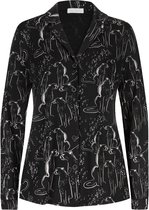 Mey Mayline Pyjamashirt 16225 - Zwart 3 schwarz Dames - L