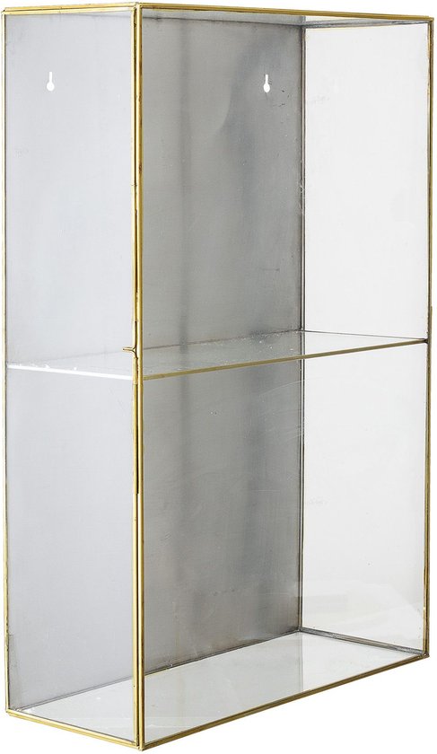 neus slang Harden Bloomingville wandkastje vitrine Lia messing / glas met legplank 40 x 60 x  15cm | bol.com