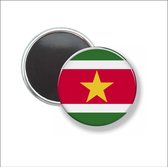 Button Met Magneet 58 MM - Vlag Suriname - NIET VOOR KLEDING