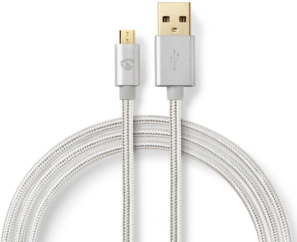 USB 2.0-Kabel voor Synchroniseren en Opladen | Verguld 1,0 m | USB A Male naar Micro-USB B Male | Voor Aansluiten van Smartphones en Mobiele Apparaten