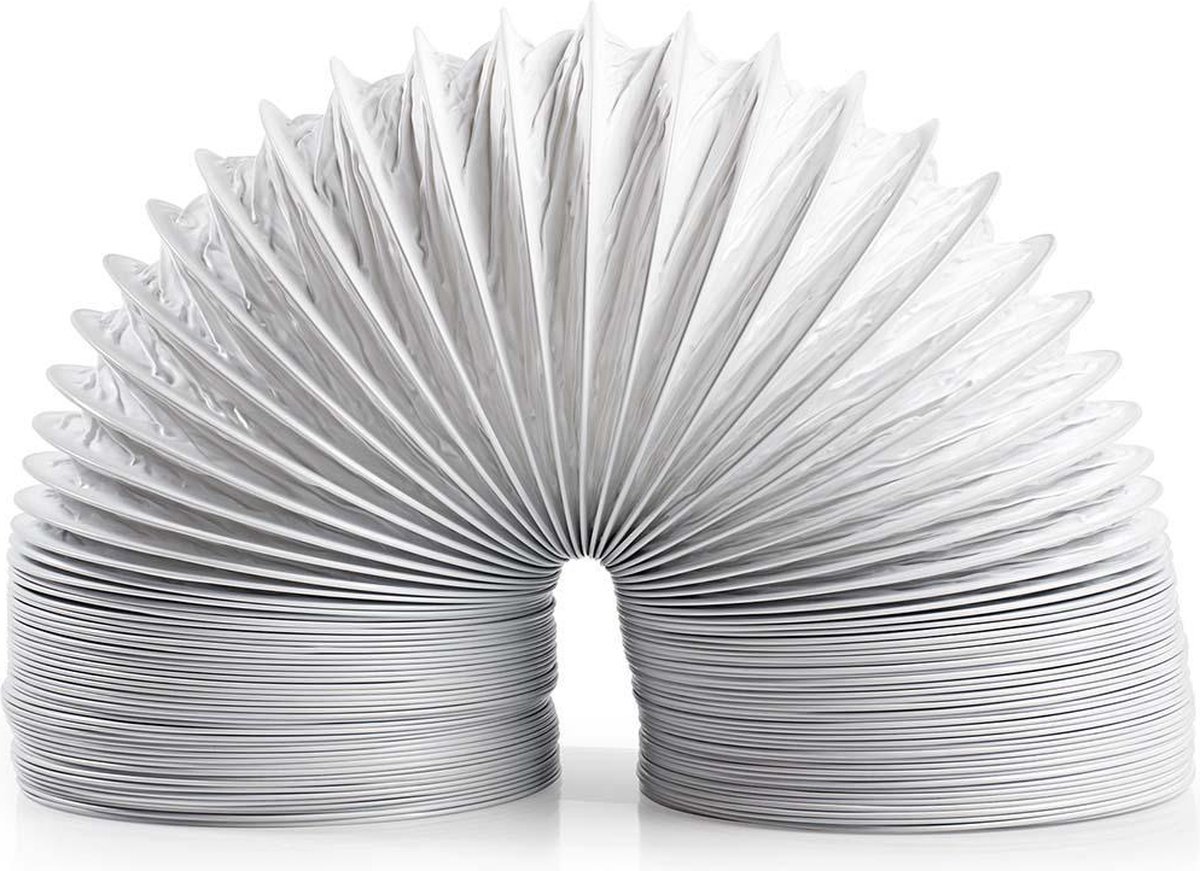 Nedis PVC Luchtafvoerslang - 100 mm - 6.00 m - Geschikt voor: Luchtventilatie / Wasdrogers - Wit