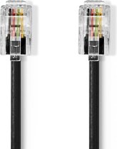 Nedis Telecomkabel | RJ10 Male | RJ10 Male | 2.00 m | Design kabel: Gerold | Kabeltype: RJ10 | Zwart
