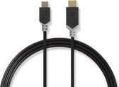 USB-Kabel | USB 2.0 | USB-C™ Male | USB Micro-B Male | 480 Mbps | Verguld | 1.00 m | Rond | PVC | Antraciet | Polybag