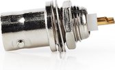 BNC-Kabelbeschermer | Recht | Female | Vernikkeld | 50 Ohm | Soldeer | Diameter kabelinvoer: 7.0 mm | Staal | Zilver | 25 Stuks | Polybag
