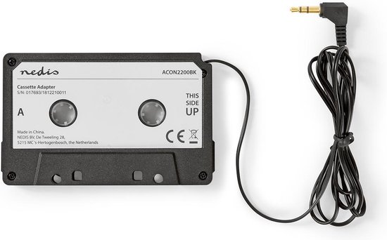 Nedis AUX Cassette-Adapter voor Autoradio - 3,5 mm - Kabellengte: 1.00 m -  Zwart | bol.com