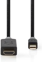 Nedis Mini DisplayPort-Kabel - DisplayPort 1.4 - Mini-DisplayPort Male - HDMI Connector - 48 Gbps - Verguld - 2.00 m - Rond - PVC - Antraciet - Polybag
