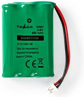 Nedis Oplaadbare NiMH-Batterij | 3.60 V | NiMH | NiMH-Accupack | Oplaadbaar | 600 mAh | Voorgeladen | Aantal batterijen: 1 Stuks | Polybag | N/A | 2-Draads-Telefoonconnector | Groen