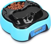 Navaris automatische voerbak voor huisdieren - Voerautomaat 4 maaltijden met water dispenser - Werkt op batterijen - Droogvoer, natvoer en water