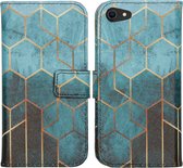 iMoshion Design Softcase Book Case iPhone SE (2022 / 2020) / 8 / 7 hoesje - Green Honeycomb