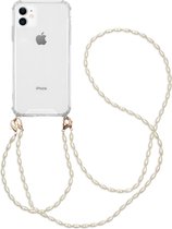 iMoshion Backcover met koord + armband hoesje - Parels iPhone 11 hoesje - Transparant