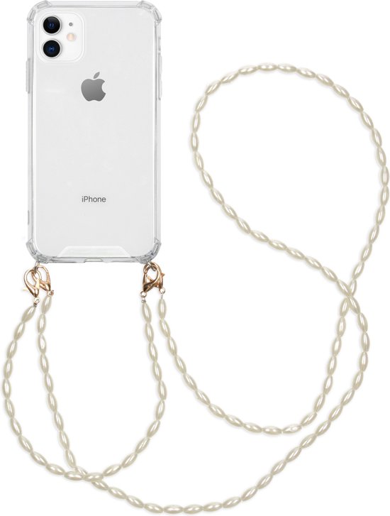 iPhone 11 Hoesje Met Koord - iMoshion Backcover met koord + armband -  Parels - Transparant | bol.com