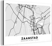 Wanddecoratie Metaal - Aluminium Schilderij Industrieel - Stadskaart - Zaanstad - Nederland - 120x80 cm - Dibond - Foto op aluminium - Industriële muurdecoratie - Voor de woonkamer/slaapkamer - Plattegrond