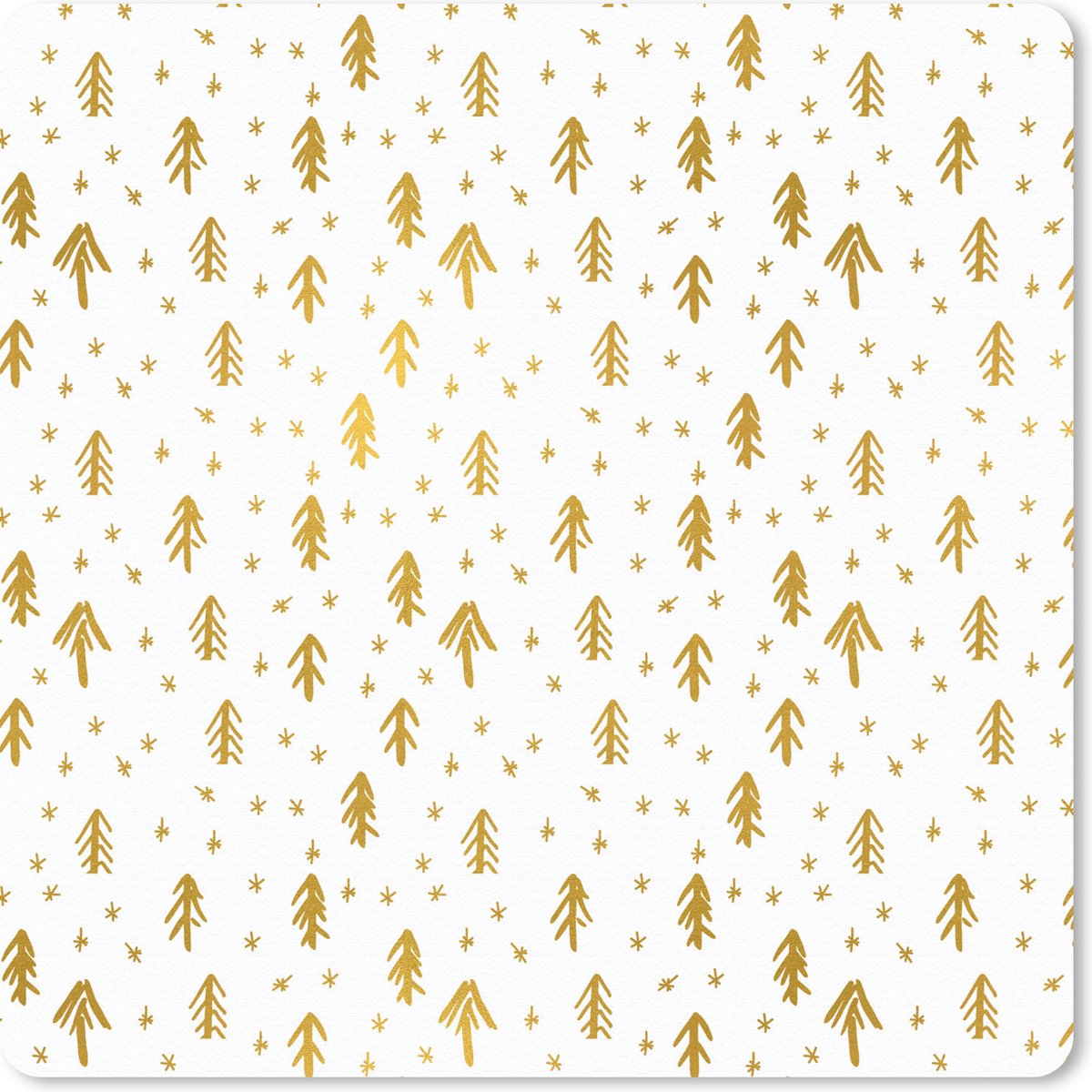Muismat 30x30 cm - Mousepad Dennentak - Goud - Patronen - Muismatten