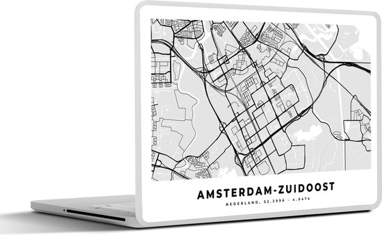 Laptop sticker - 11.6 inch - Kaart - Amsterdam-Zuidoost - Nederland - 30x21cm - Laptopstickers - Laptop skin - Cover