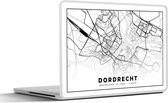 Laptop sticker - 11.6 inch - Kaart - Dordrecht - Zwart - wit - 30x21cm - Laptopstickers - Laptop skin - Cover