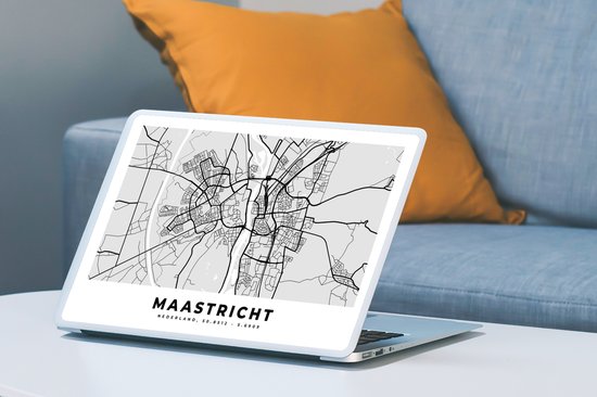 Autocollant pour ordinateur portable - 15,6 pouces - Carte - Maastricht - Nederland - 36x27,5 cm - Autocollants pour ordinateur portable - Peau pour ordinateur portable - Couverture