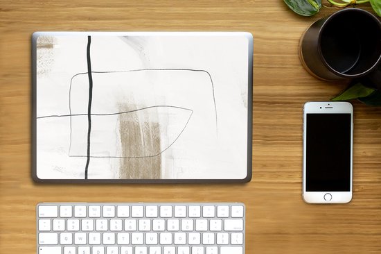 Sticker ordinateur portable - 12,3 pouces - Peinture - Zwart - Wit