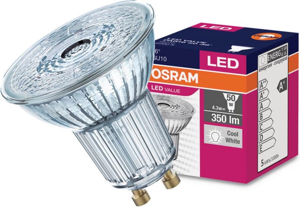 Osram LED GU10 - 4.3W (50W) - Daglicht - Niet Dimbaar | bol.com