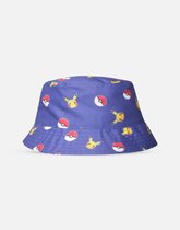 Pokémon - All Over Print Bucket Hat / Vissershoed Kids - Blauw