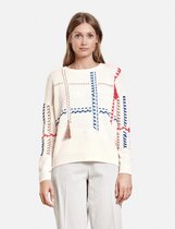 TAIFUN Dames Trui met opvallende borduursels