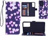 Samsung Galaxy S21 Ultra Bookcase hoesje met print - Hearts
