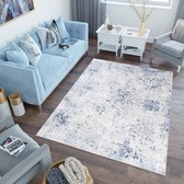 Tapiso Sky Vloerkleed Blauw Lichtgrijs Woonkamer Tapijt Maat - 180x250