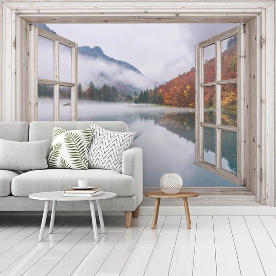 Papier peint - Papier peint photo peint Transparent - Automne - Brouillard - Largeur 320 cm x hauteur 240 cm