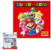 Videospel/game cartoon kalender 2022 Super Mario 30 cm incl. 2 zelfklevende ophanghaken - Maandkalenders/jaarkalenders
