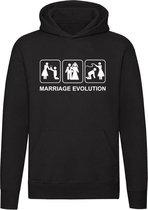 Marriage Evolution | Unisex | Trui | Sweater | Hoodie | Capuchon | Zwart | Huwelijk | Trouwen | Evolutie