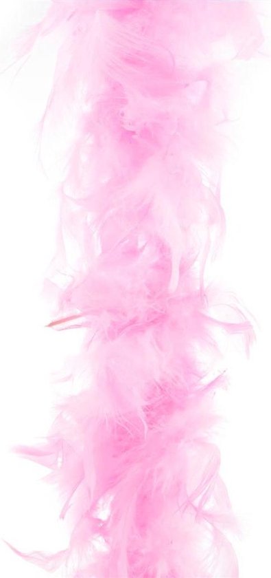 Carnaval verkleed veren Boa - kleur roze - 2 meter - Verkleedkleding accessoires - 45 grams